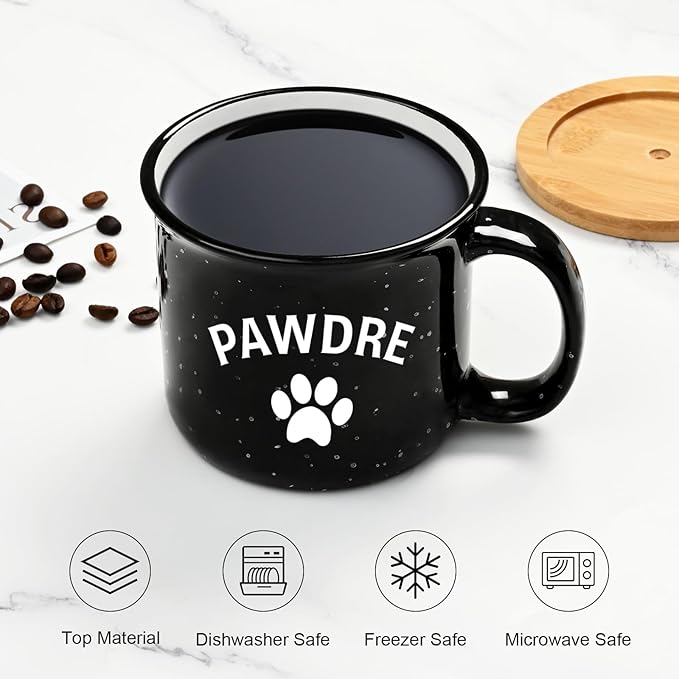 Cabtnca Dog Dad Christmas Gifts for Men, Pawdre Mug, Dog Fathers Day Birthday Christmas Gifts, Fur Dad Coffee Mug, 15 Oz