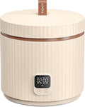 TOKIT Rice Cooker Small 3 Cup Uncooked /6 Cup Cooked, Modern Multifunctional Mini Rice Cooker with Display Touch Button for 1-3 People Ceramic Coated Non-Stick Pot 8 Cook Functions - Cooking & Warmer