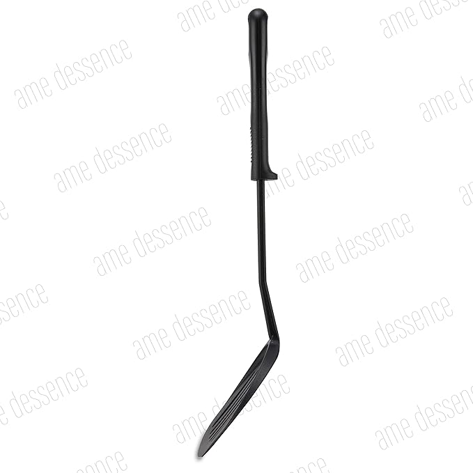 AME D'ESSENCE Turner Round Slotted Spatula 12 inch Black Nylon 410ºF Heat Resistant Spatula with Ergonomic Handle Kitchen Gadgets for Frying