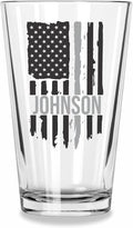 Blue Ridge Mountain Gifts - Thin Grey Line Pint Glass - Personalized Corrections Officer Glass, Thin Silver Line Gift, Security Personnel Gift, Prison Guard, Border Patrol Support