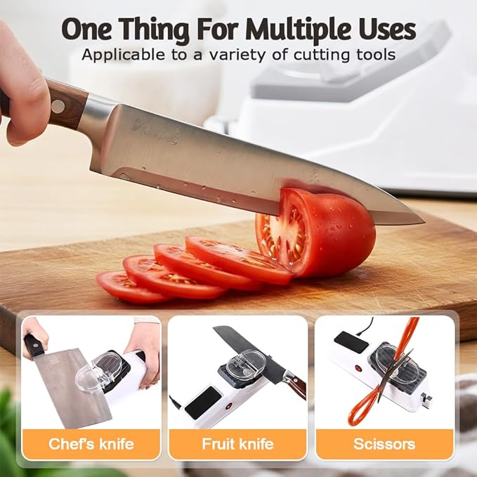USB Electric Knife Sharpener, With Replacement Grinding Tools, Double Sided Knife Sharpener, Stable Non-slip Base, Quick Sharpening & Polishing (2Sets)