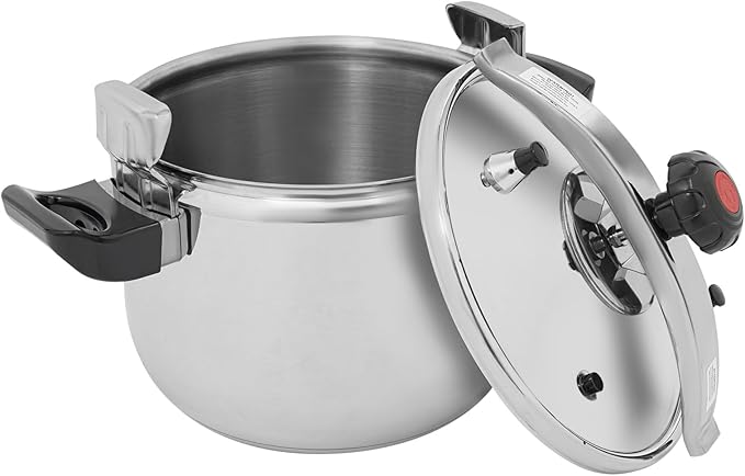 26L/27.47 Qt Pressure Cooker,60Kpa High Pressure Stovetop Cooker with 3-Layer Composite Bottom, 201 Stainless Steel Pressure Canner with Double Valves for Commercial & Home Use