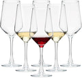 Wine Glasses Set of 6, 13.5oz Red White Wine Glasses,Lead-free Long Stem Wine Glasses for Home, Party, Wedding, Ideal Wine Accessories Gift,Clear