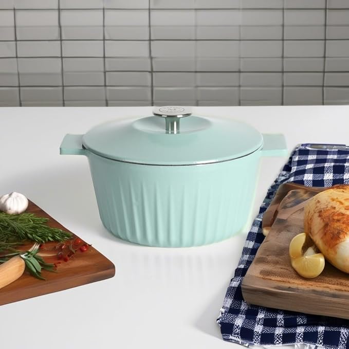 Martha Stewart Eastholm 3-Quart Enameled Cast Iron Dutch Oven - Martha Blue