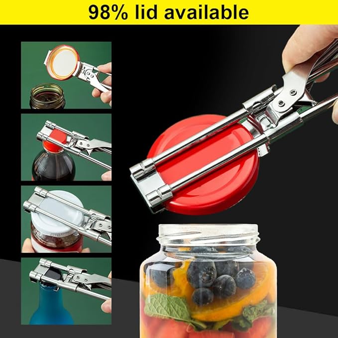 2026 New Jar Opener for Weak Hands, Adjustable Multifunctional Stainless Steel Can Opener, Jar Gripper Tight Lid Opener, Jar Lid Gripper, Manual,Kitchen Accessories (2 PCS)