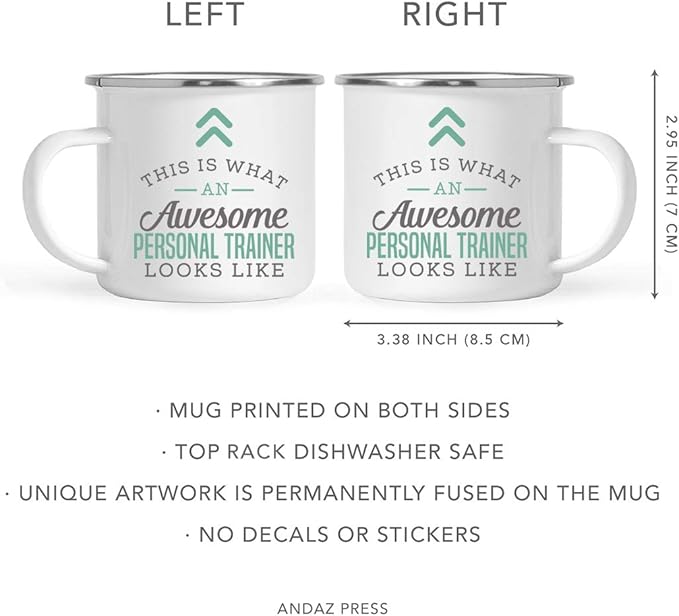 Andaz Press 11oz. Stainless Steel Campfire Coffee Mug Gift, This is What an Awesome Personal Trainer Looks Like, 1-Pack, Birthday Gift Ideas Coworker Him Her, Includes Gift Box