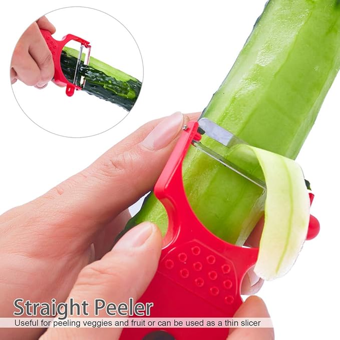 LHS Vegetable Peelers, 3 Pack Potato Peelers for Apple Fruit Carrot Zucchini Cucumber Potatoes, Stainless Steel Shredder Slicer Multifunctional Veggie and Fruit Peeler