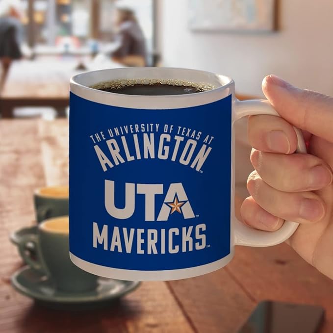 Texas at Arlington Mavericks Logo Ceramic Coffee Mug, Novelty Gift Mugs for Coffee, Tea and Hot Drinks, 11oz, White