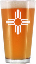 New Mexico Flag Pint Glass for Beer - State Themed Drinking Decor and Gifts for New Mexican Women & Men - 16 Oz Glasses