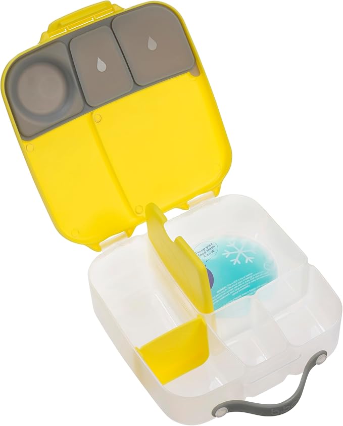 b.box Oversized Lunch Box for Kids: Bento Box with 4 Compartments (2 Leak Proof), Removable Divider, Gel Cold Pack. For Older Kids and Big Eaters Ages 3+. School Supplies. 8½ Cup Capacity