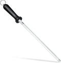 Knife Sharpener Rod, Kitchen Knives Sharpener Carbon Steel Professional Knife Sharpening Steel, Honing Rod with Hanging Holes (13 inches)