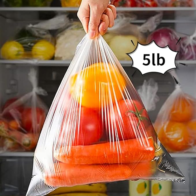 12" x 16" Plastic Produce Bags Roll, Fresh-Keeping Disposable Food Bags, Clear Plastic Bags for Food, Bread, Refrigerator Storage, Kitchen, Supermarket, Pack of 3500 Storage Bags (10 rolls)