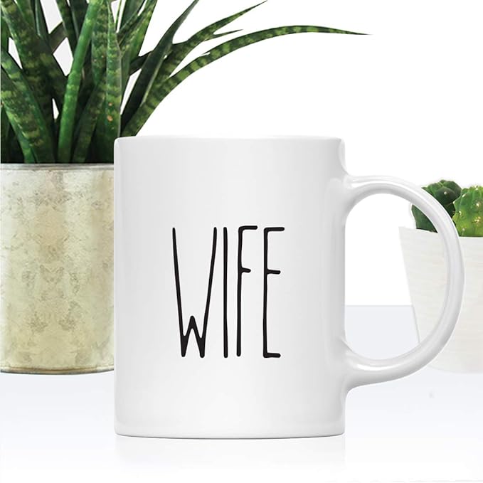 Andaz Press Simple Rustic Farmhouse Kitchen Decor 11oz. Ceramic Coffee Tea Mug Gift, Wife, 1-Pack, Birthday Christmas Gift Ideas for Family, Friends