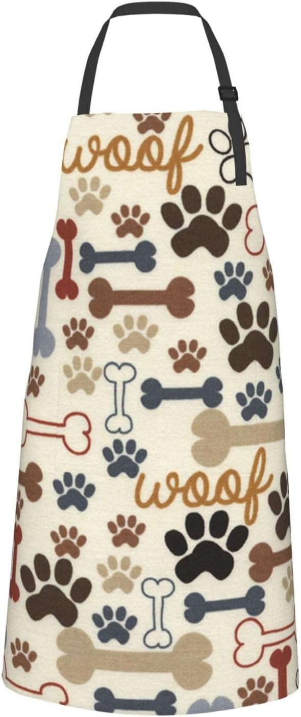 Apron Bib with 2 Pockets and Adjustable Neck Waterproof Kitchen Cooking Gardening Chef Aprons for Women Men