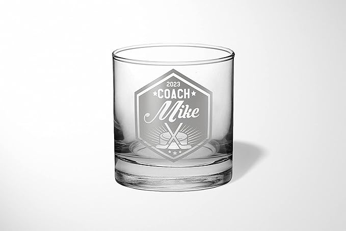 Hockey Coach Beer Glasses - Hockey Coach Gifts Personalized Coach Pint Glass Engraved Coach Award Hockey Beer Glass End of Season Gifts Coach (Hockey, Single Whiskey Gift Box)