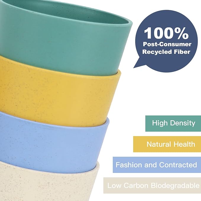 Homienly Wheat Straw Cups Alternative to Plastic Cup - Set of 6 Unbreakable Drinking Cup Reusable Dishwasher Safe Water Glasses Cups for Kitchen Tumblers Kitchen Essentials(20 OZ)