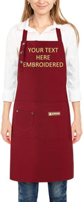 Personalized Aprons Custom Women Men Apron with Pockets Chef for Baking Bbq Grill Embroidered with Name Text