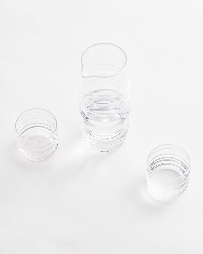 MARIMEKKO Sukat Makkaralla Glass Tumblers — Refine Your Kitchen Décor with Our Iconic Clear Glassware — Stylish & Mouth-Blown Drinking Glasses Set of 2 (7 oz)
