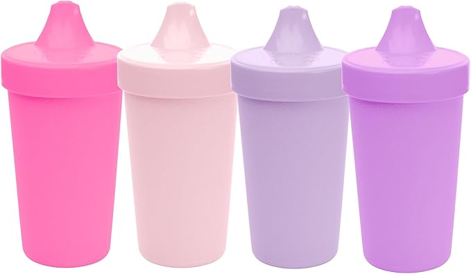 Re-Play Spill-Proof Sippy Cups - Reusable 10 Oz Set of 4, Dishwasher & Microwave Safe, Made in USA, Princess