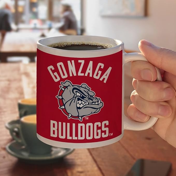 Gonzaga University Bulldogs Ceramic Coffee Mug, Novelty Gift Mugs for Coffee, Tea and Hot Drinks, 11oz, White