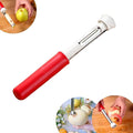 Telescopic Fruit and Vegetable Peeling Machine Multi functional Stainless Steel Apple Peeler Apple Core Remover 2-in-1 Household Kitchenware (Red)
