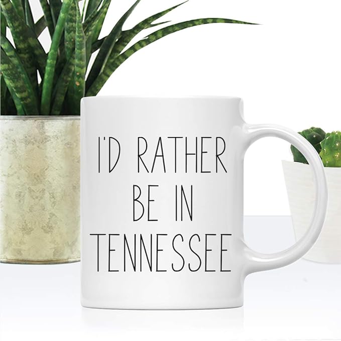 Andaz Press U.S. State 11oz. Coffee Mug Gift, I'd Rather Be in Tennessee, 1-Pack, Long Distance College Going Away Study Abroad Birthday Christmas Gifts