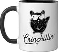 Chinchillin' - Funny Chinchilla Lover Ceramic Mug, Black/White