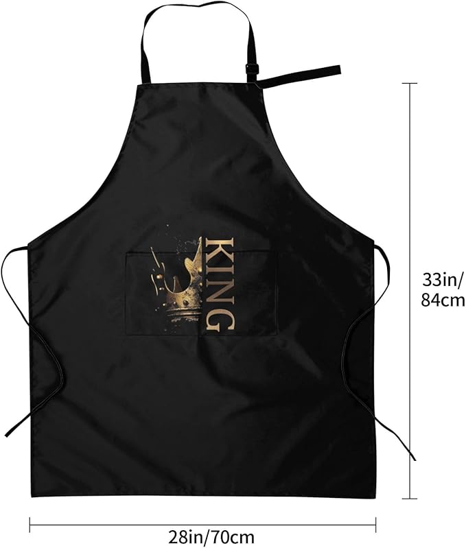 King Aprons Mens Aprons with Pockets and Adjustable Cool Apron for Gardening Cooking Kitchen