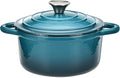 Hamilton Beach 3-Quart Enameled Cast Iron Dutch Oven, Navy with Cream Interior | Even Heat Distribution & Easy-Grip Handles | Ideal for Braising, Roasting,Stewing & Bread Baking
