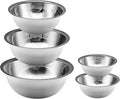 Mixing Bowls Set, Stainless Steel Mixing Bowl Set of 5, Space-Saving Nesting Metal Mixing Bowls for Home Kitchen, RV Kitchen, Baking, Prep, Cooking, Serving, Marinating