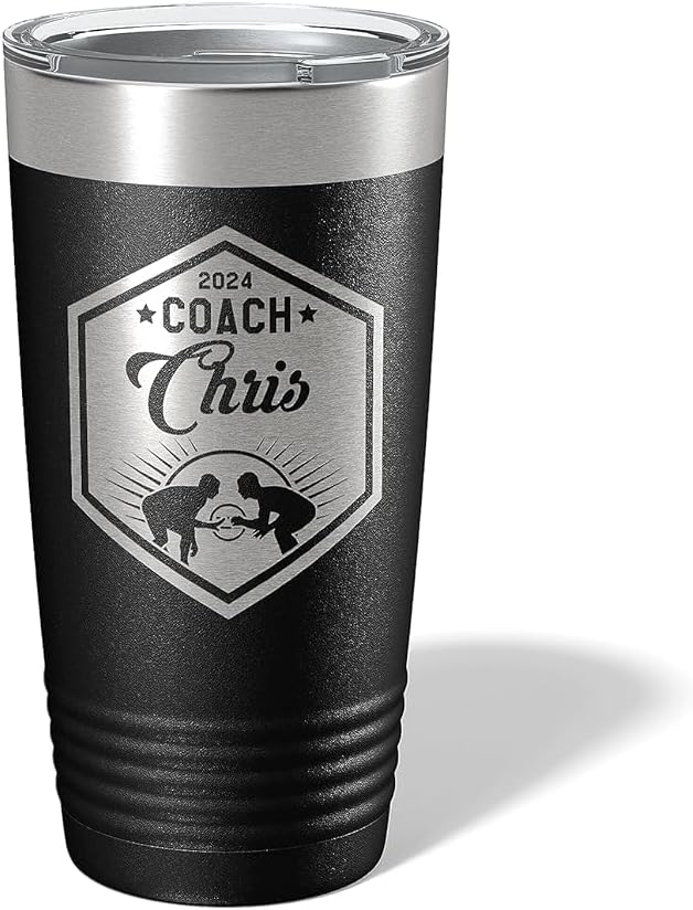 Wrestling Coach gifts, Tumbler, Coach tumbler, Wrestling gifts, Coach Beer glass, Coach gift, Wrestling Coach, Coach gifts, Wrestling Coach (Wrestling Hexagon, Black, 20oz Tumbler)