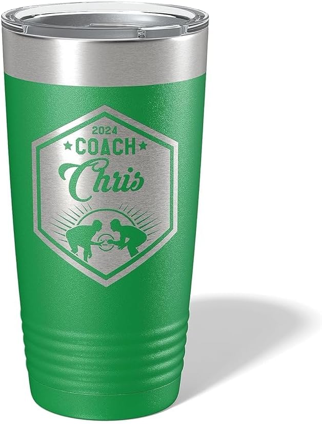 Wrestling Coach gifts, Tumbler, Coach tumbler, Wrestling gifts, Coach Beer glass, Coach gift, Wrestling Coach, Coach gifts, Wrestling Coach (Wrestling Hexagon, Green, 20oz Tumbler)