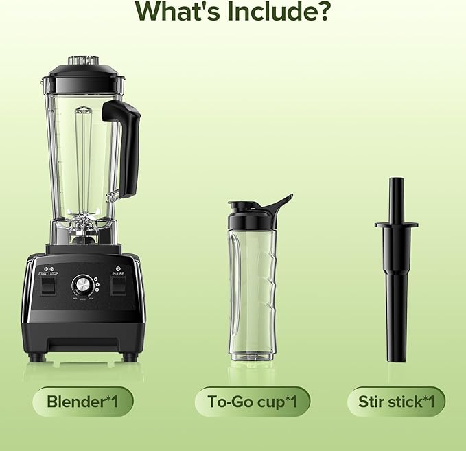 Blender, Blenders for Kitchen with 68Oz. Pitcher and 20Oz. To-go Cup, Countertop Blender for Smoothies, Ice Crushing, Frozen Fruits