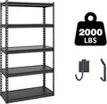 The Atlas 30" W Laminated Heavy Duty Metal Shelving Unit 2000 Lbs Boltless Garage Storage Shelves Utility Rack Shelf Warehouse Pantry Shed 30" W x 12" D x 60" H, Black