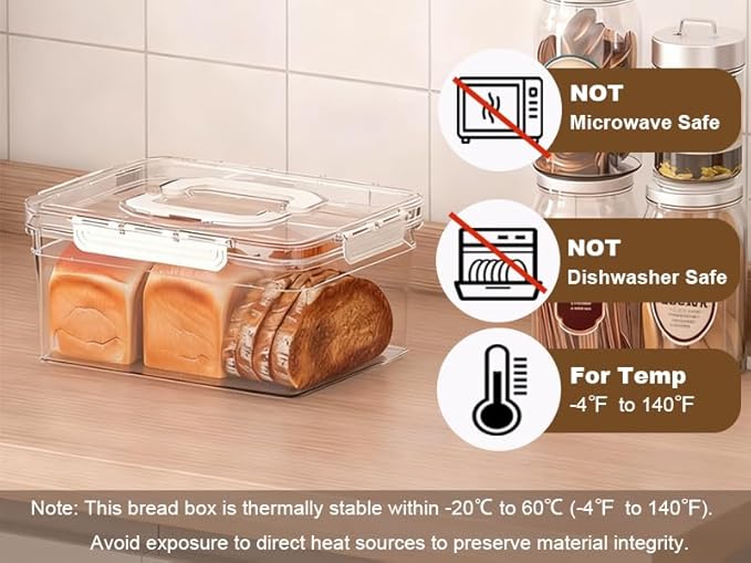Bread Box with Slicer, Portable Airtight Bread Storage Container with Lid Handle for Kitchen Counter, Bread Keeper for Homemade Bread,Toast, Bagel, Cookies, Beige