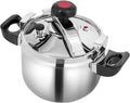 Stainless Steel Pressure Cooker 6.35 Qt Durable Pressure Canner High Safety Double Valves Quick Cooking Eco-Friendly Nonstick Cookware for All Stoves Induction Gas Electric for Family Meals
