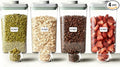 Large Pop Airtight Food Storage Containers Set with Lids 4.2Qt/4L Food Containers with Scoop, Kitchen Pantry Organization and Storage, BPA Free Stackable Cereal Container (4 * 4.2Qt)