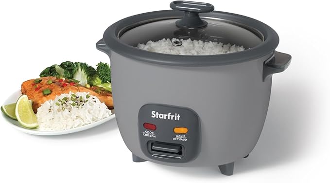 Starfrit Electric Rice Cooker - 10 Cups - Steamer Basket, Measuring Cup & Service Spoon - 400W - Makes Perfect Rice!