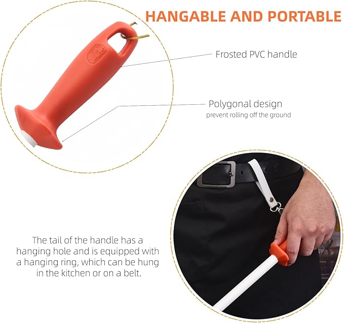Ceramic Rod Knife Sharpener,10 inch Ceramic Honing Rod,Sharpening Steel for Kitchen Chef Knives, Steak Blades,Ergonomic Design&Comfortable Handle, Protective Cap,Professional Sharpening Stick