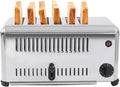 Stainless Steel Toaster 4 Slice with 2 Modes for Toasting (4 or 6 Slices), Extra Wide Slots, Time Adjustable 1 to 5 Minutes, Removal Crumb Tray