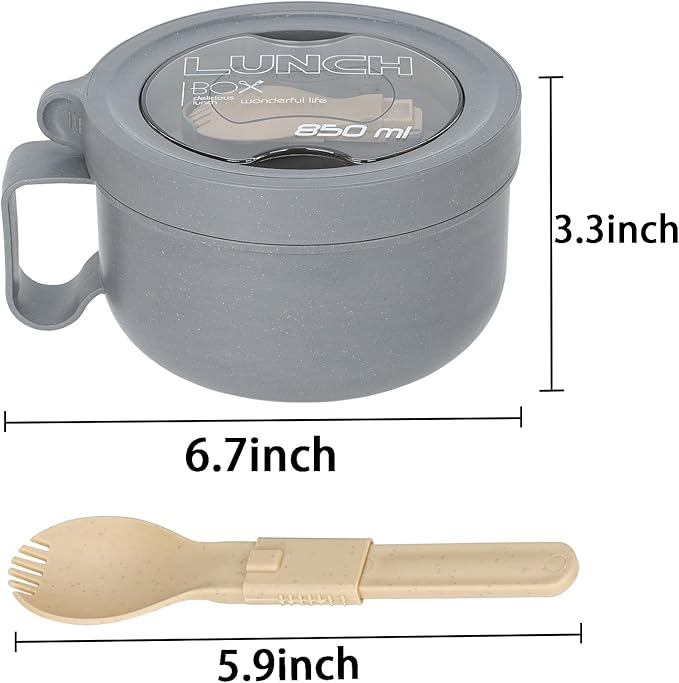 2 Pack Soup Bowl with Handles, Microwave Ramen Bowl with Lid for Soup and Instant Noodles,Oatmeal, Gumbo, Salad,BPA Free