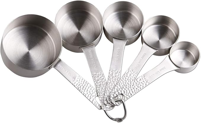Stainless Steel Measuring Cups and Spoons Set - 5 Cups and 6 Spoons