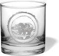 Duck Hunting Gifts for Hunters and Outdoorsman Mallard Whiskey Glass with Coaster Rustic Décor for Mountain Cabin Lake House Beer Pint Glass Fishing Fisherman Dad (Bear, Single Whiskey Glass)