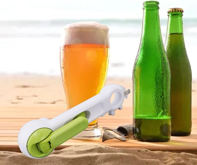 6 in 1 ABS Manual Multi Function Can Opener, Lightweight Portable Can Jar Opener for Drinks, Beer Bottles