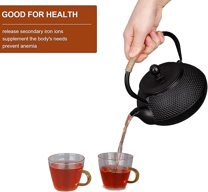 PARACITY Cast Iron Teapot Japanese Tetsubin Coated with Stainless Steel Infuser, Stovetop Tea Kettle for Boiling Hot Water Tea, Mothers Day Gifts from Daughter/Son 30.5 OZ /900 Ml