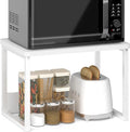 MARTY Kitchen Countertop Organizer Cabinet Shelf, 17x12.4 Large Spice Racks Counter Shelf Microwave Oven Rack Desktop Storage Organization for Kitchen, Office, Metal & Wood, White