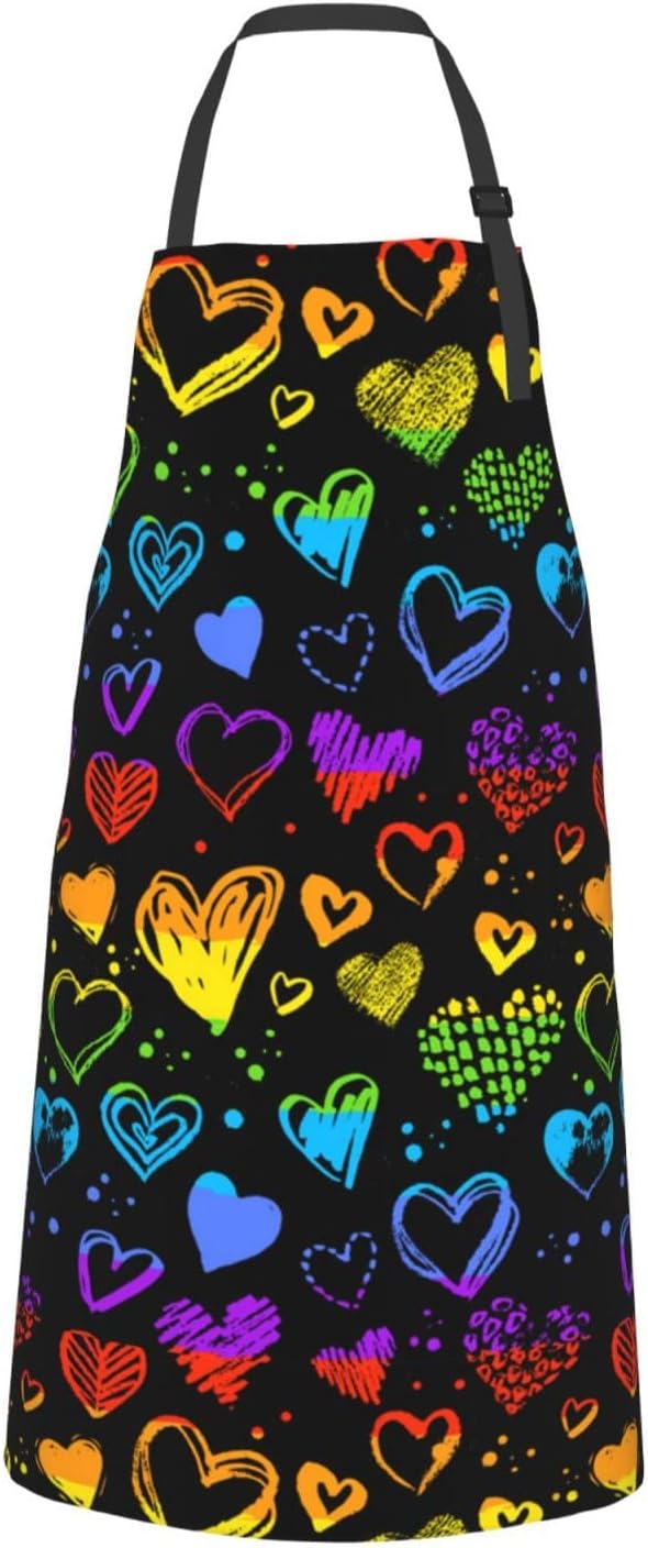LGBT Aprons Gay Aprons with Pockets and Adjustable Rainbow Apron for Gardening Cooking Kitchen