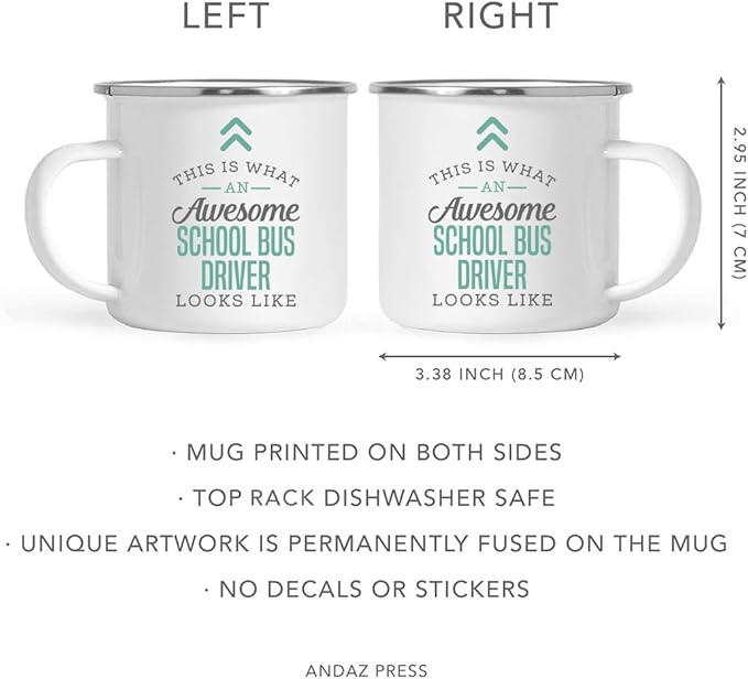 Andaz Press 11oz. Stainless Steel Campfire Coffee Mug Gift, This is What an Awesome School Bus Driver Looks Like, 1-Pack, Birthday Gift Ideas Coworker Him Her, Includes Gift Box