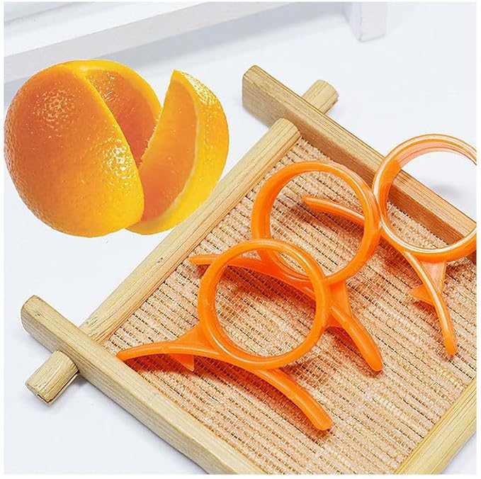 Plastic Orange Skin Remover & Lemon Opener Ring for Grapefruit, Kitchen Gadget for Easy Peeling - Citrus Fruit Peeler Tool