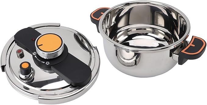 JTLB Pressure Cooker Professional Efficient Fast Even Heating Prevents Stick Large Capacity 304 Stainless Steel Canning Pot for Home Kitchen (5L)